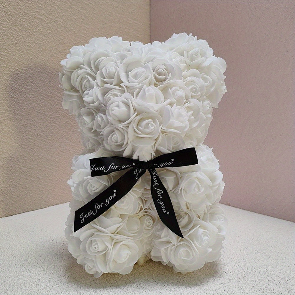 Immortal Rose Bear - Artificial Foam Flowers, Perfect Gift for Valentine's Day