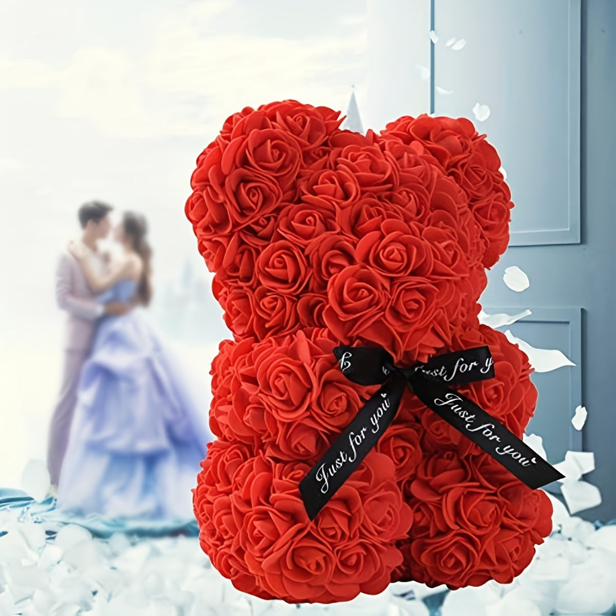 Immortal Rose Bear - Artificial Foam Flowers, Perfect Gift for Valentine's Day