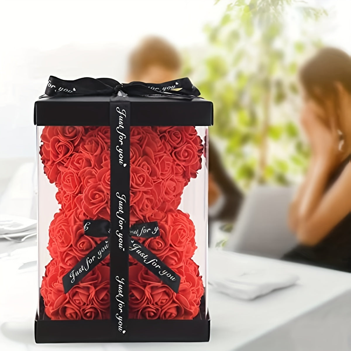 Immortal Rose Bear - Artificial Foam Flowers, Perfect Gift for Valentine's Day