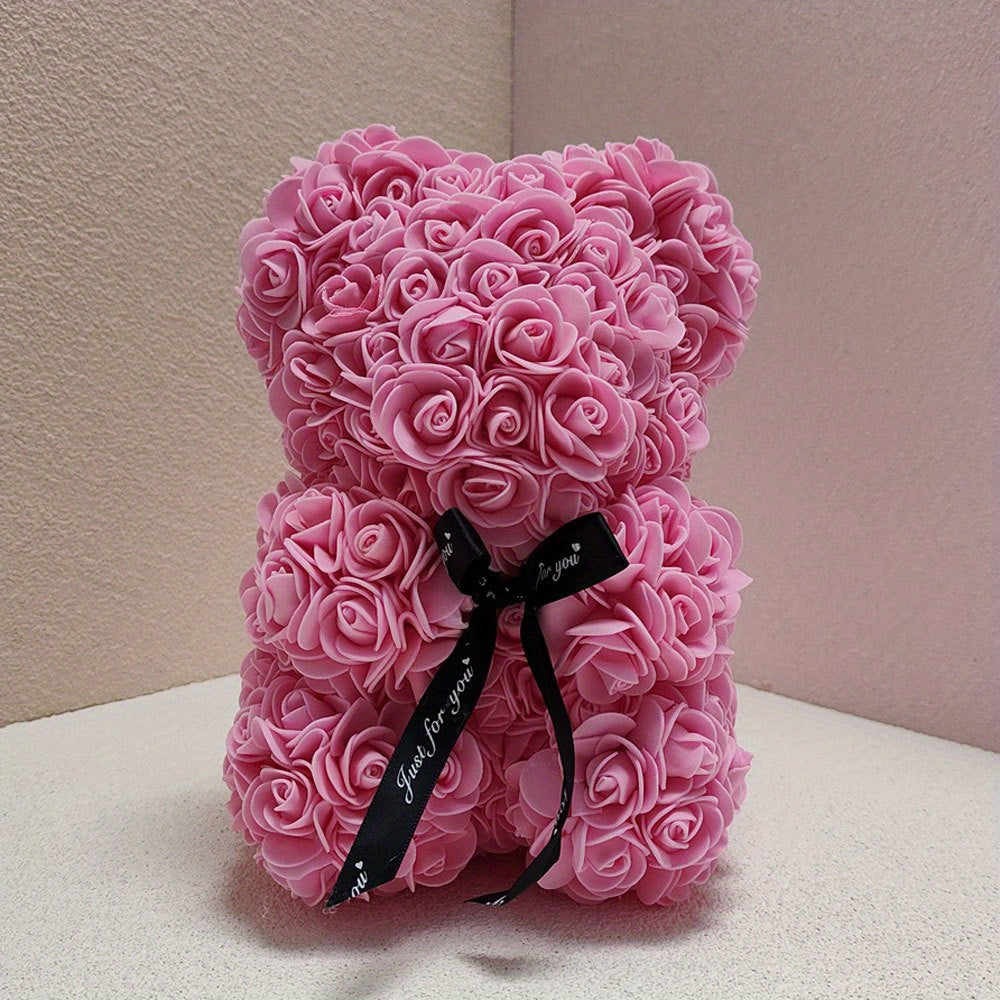 Immortal Rose Bear - Artificial Foam Flowers, Perfect Gift for Valentine's Day