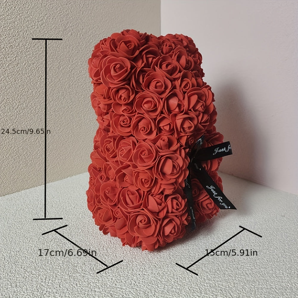 Immortal Rose Bear - Artificial Foam Flowers, Perfect Gift for Valentine's Day